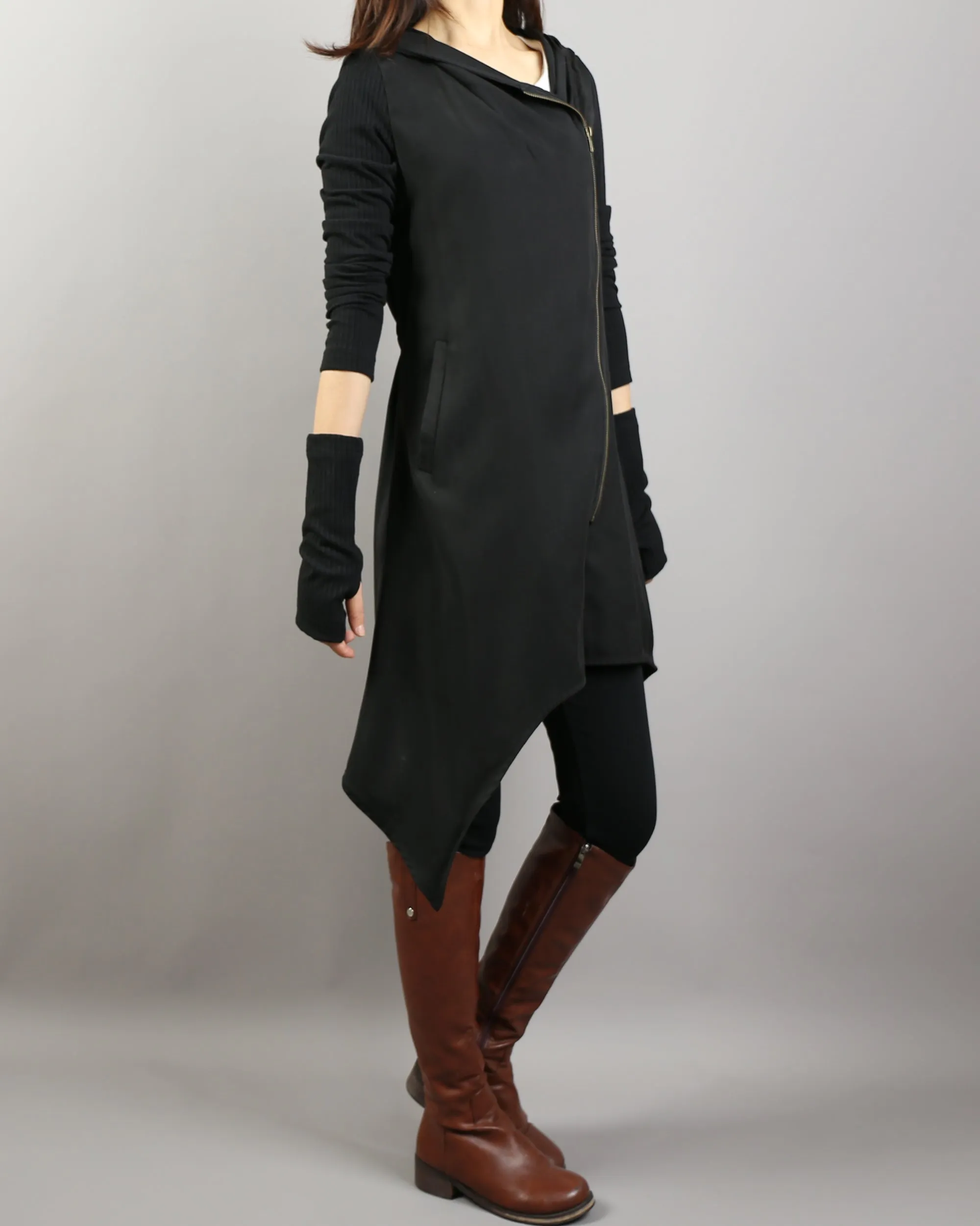 Women trench coat, cotton jacket, Long jacket, knit Trench Coat, Belt jacket, Handmade Coat, tencel jacket(Y1179)