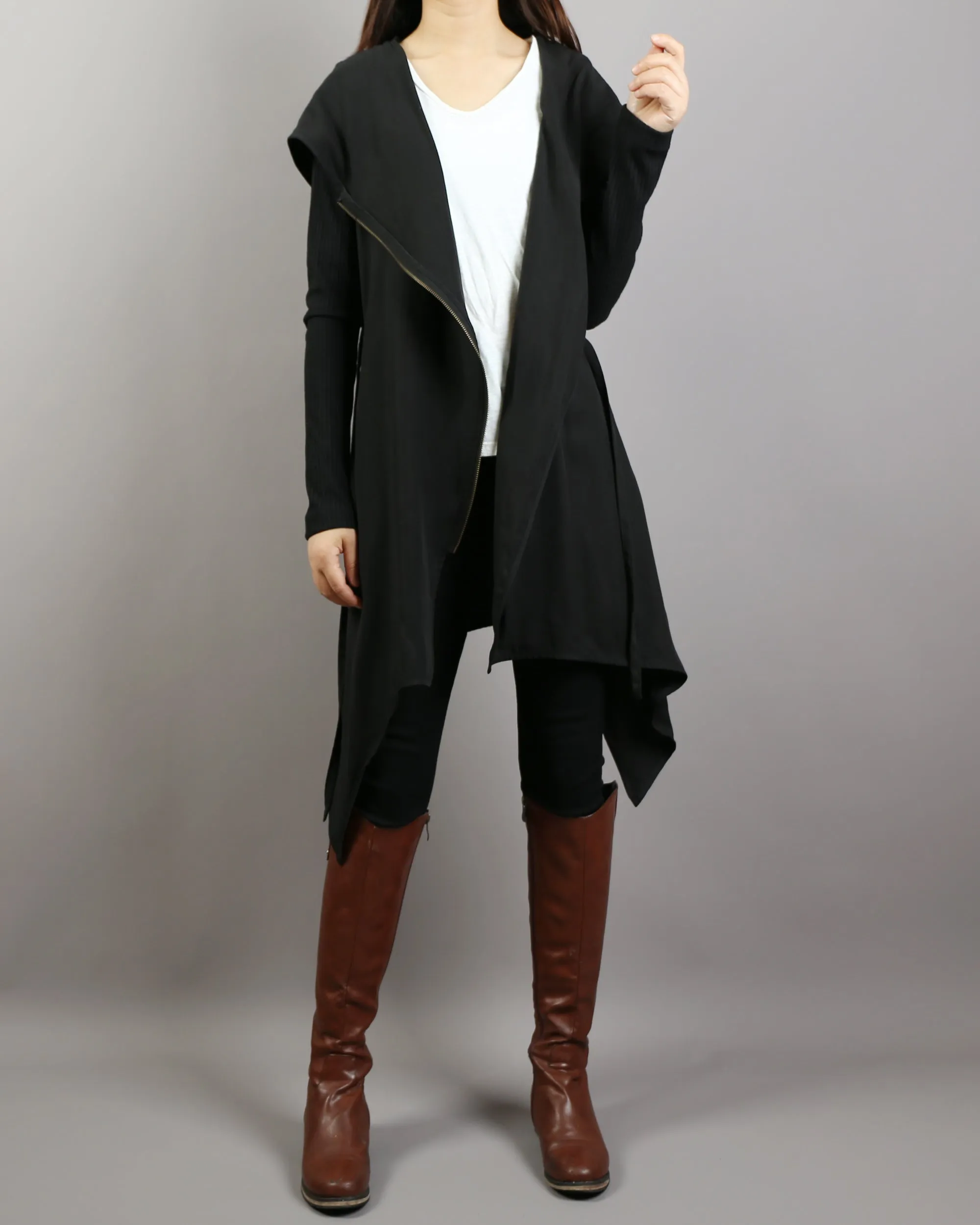 Women trench coat, cotton jacket, Long jacket, knit Trench Coat, Belt jacket, Handmade Coat, tencel jacket(Y1179)