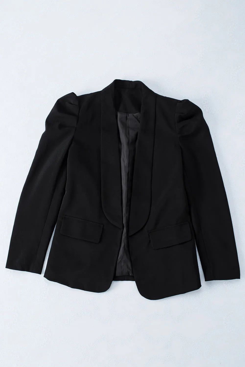 Womens Casual Blazers Puff Long Sleeve Open Front Office Work Suit with Pocket