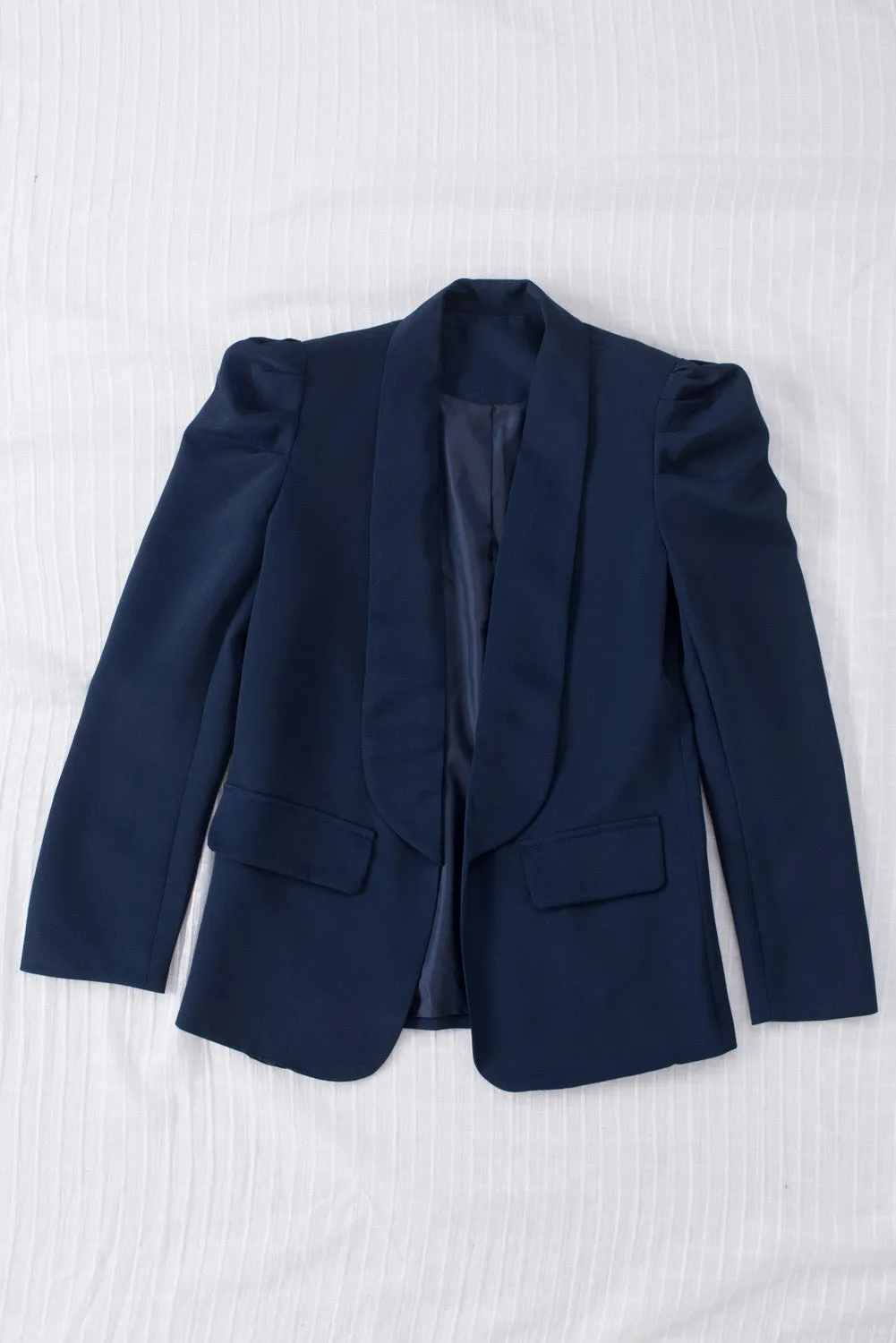 Womens Casual Blazers Puff Long Sleeve Open Front Office Work Suit with Pocket