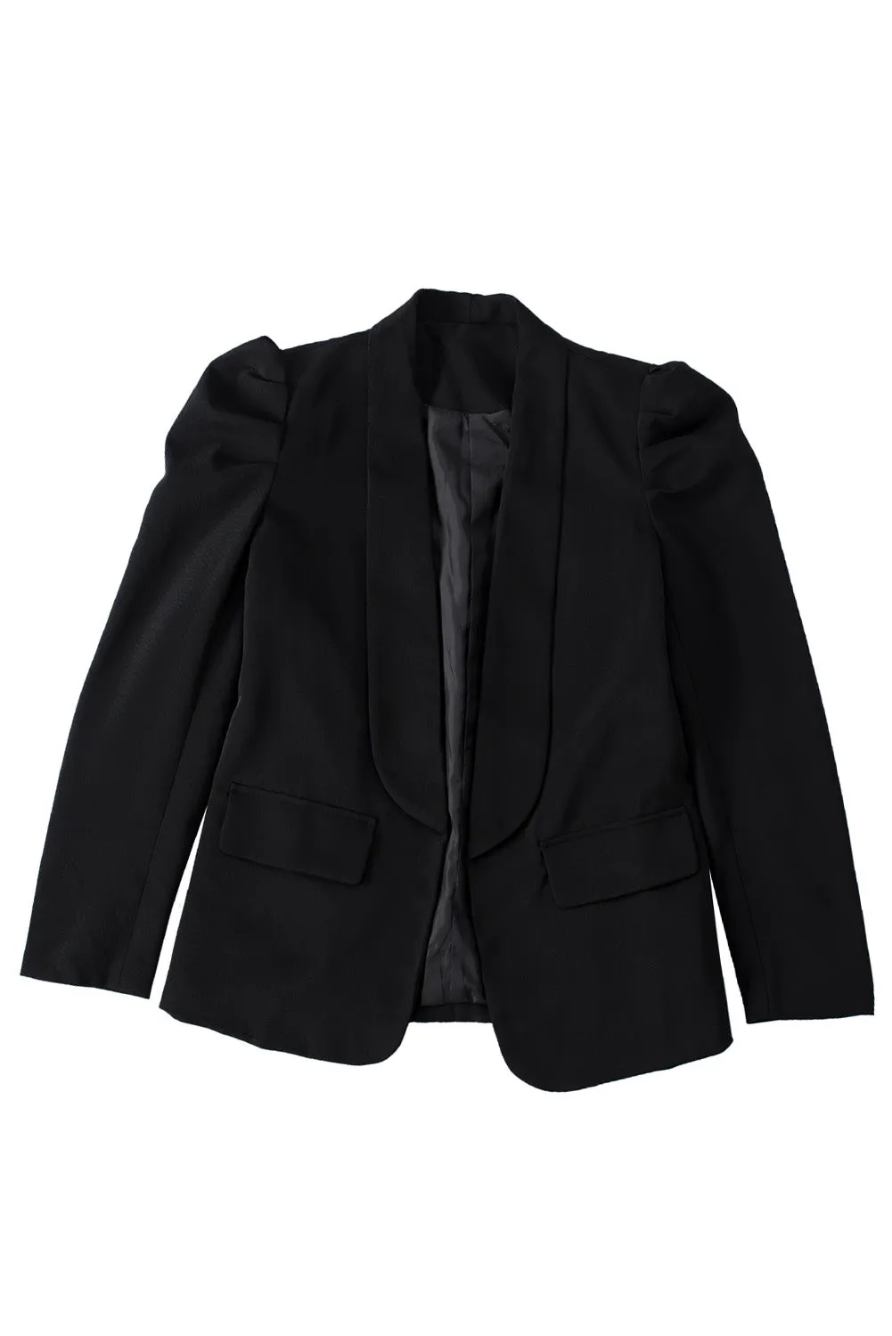 Womens Casual Blazers Puff Long Sleeve Open Front Office Work Suit with Pocket