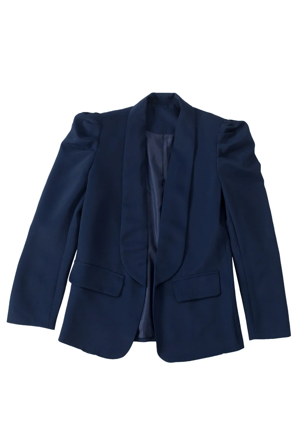 Womens Casual Blazers Puff Long Sleeve Open Front Office Work Suit with Pocket