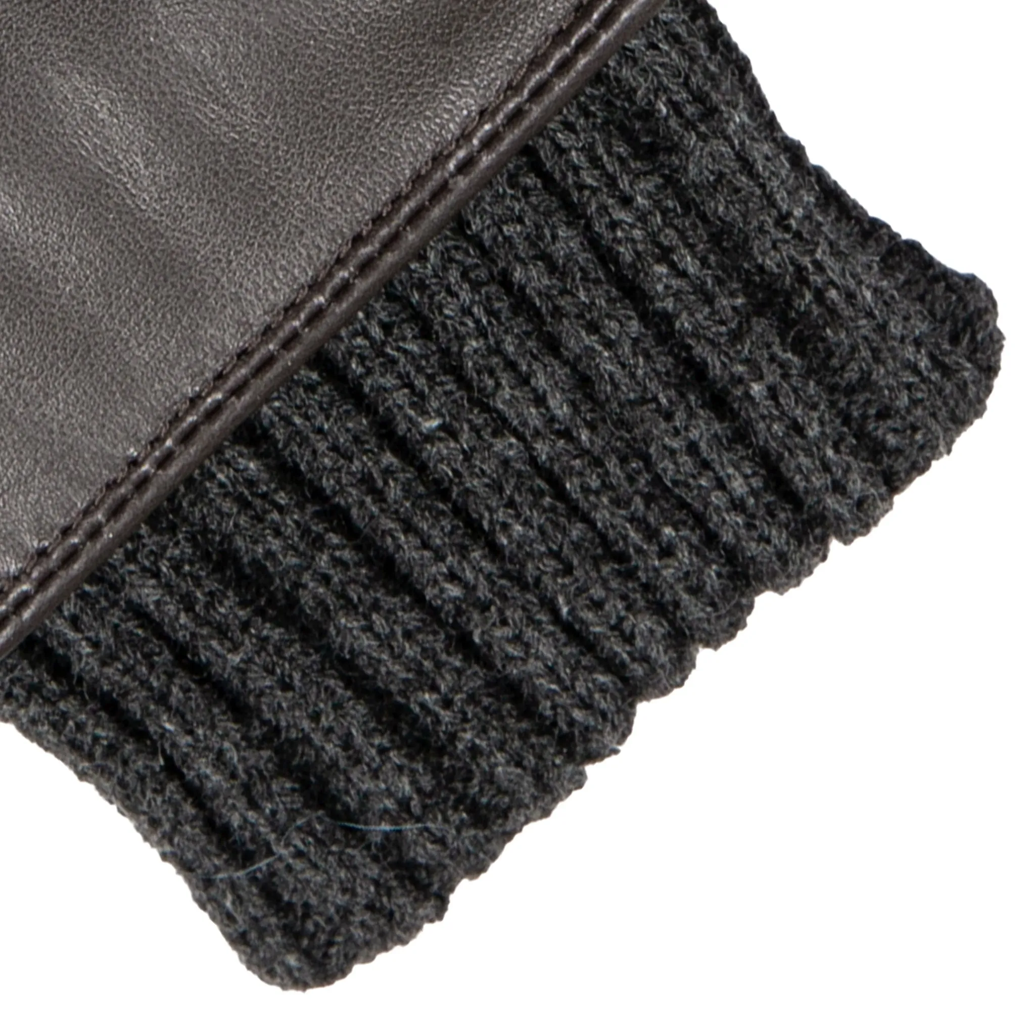 Women’s Touchscreen Water Resistant Lined Waxed Cotton and Leather Gloves with Knitted Cuffs