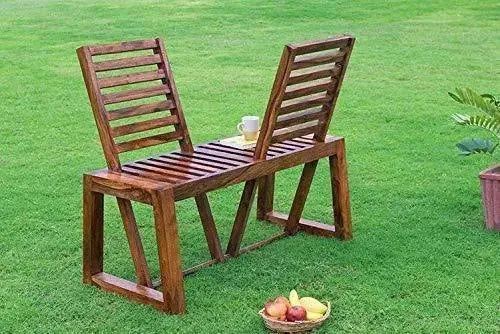 Wooden Moveable 2 Seater Patio Chairs (Sheesham Wood)