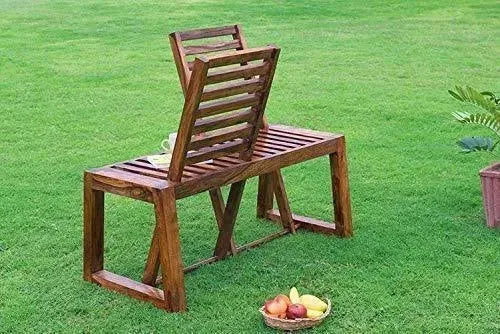 Wooden Moveable 2 Seater Patio Chairs (Sheesham Wood)