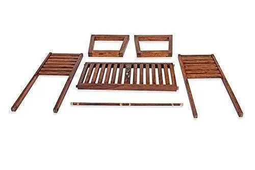 Wooden Moveable 2 Seater Patio Chairs (Sheesham Wood)