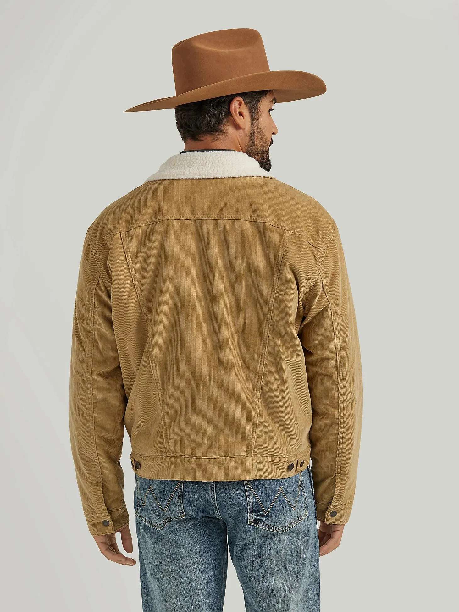 Wrangler Men's Cowboy Cut Sherpa Lined Corduroy Jacket - Wheat - 112352872